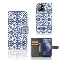 Apple iPhone 12 Mini Hoesje Flower Blue - thumbnail
