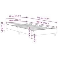 Bedframe zonder matras 90x200 cm spaanplaat bruin eiken - thumbnail