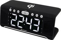 Soundmaster FM-horloge-radio UR800SW met QI-laadstation voor smartphones/tablets, dimbaar jumbo-led-display, zwart - thumbnail