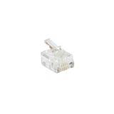 ACT TD104R RJ11 (6P/4C) modulaire connector voor ronde kabel met soepele aders- 25 stuks - thumbnail