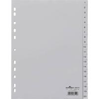 Durable 6522 Register DIN A4 1-20 Polypropyleen Grijs 20 tabbladen Bedrukte tabs 652210 - thumbnail