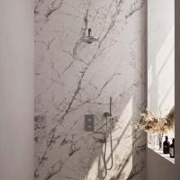 Brauer Brushed Carving Thermostatische Regendoucheset Inbouw - Hoofddouche 20 cm - Rechte Wandarm - 3 Weg - Handdouche Staaf - Doucheslang - Wandaansluitbocht - Rvs - thumbnail