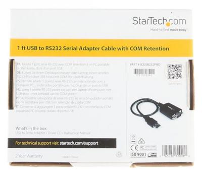 StarTech.com Korte USB naar RS232 Seriële DB9 Adapterkabel met COM-behoud StarTech.com Korte USB naar RS232 Seriële DB9 Adapterkabel met COM-behoud
