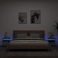 Nachtkastjes met LED-verlichting 2 st 40x39x48,5 cm betongrijs - thumbnail
