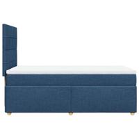 Boxspring met matras stof blauw 90x200 cm - thumbnail