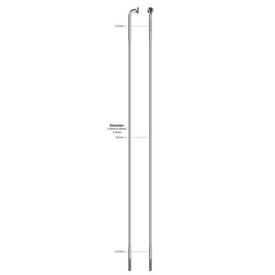 SAPIM speiche "race" spoke "race"sst 2x1,8x296mm db sil.