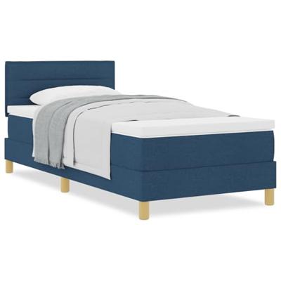 Boxspringbed met matras stof blauw 100x200 cm