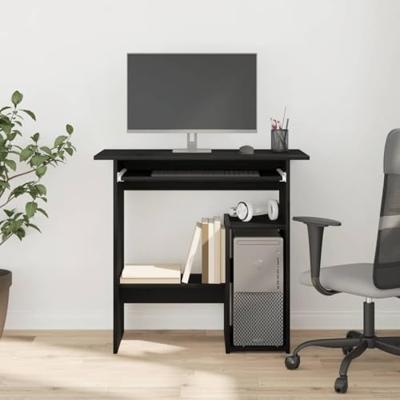 Bureau 80x45x74 cm spaanplaat zwart eikenkleurig