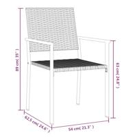 Tuinstoelen 2 st 54x62,5x89 cm poly rattan zwart - thumbnail