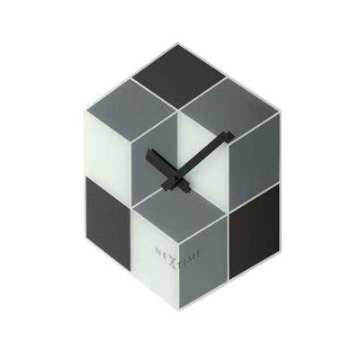 NeXtime klok 8171 cubic, 43.5x37 cm, wall, black/ white/ gray