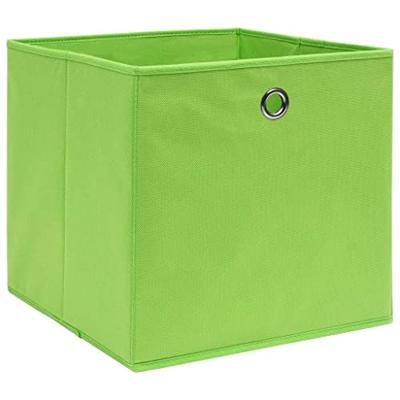 VidaXL Opbergboxen 4 st 28x28x28 cm nonwoven stof groen VidaXL Opbergboxen 4 st 28x28x28 cm nonwoven stof groen
