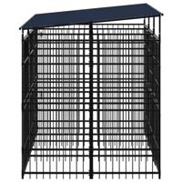 Hondenkennel met dak 5,53 m² staal - thumbnail