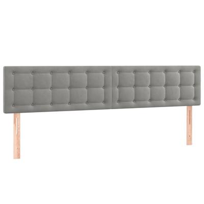 Hoofdborden 2 st 100 x 5 x 78/88 cm fluweel lichtgrijs