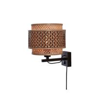 GOOD&MOJO Wandlamp 'Bhutan' Bamboe, 25cm, kleur Zwart/Naturel - thumbnail