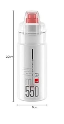 ELITE bidon "jet plus" bottle jet plus 550ml clear/red with cap