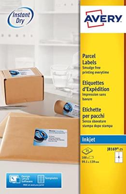 Etiket avery j8169-25 99.1x139mm wit 100st Etiket avery j8169-25 99.1x139mm wit 100st