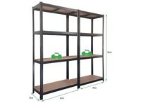 2x Profeco Opbergrek 160x80 cm - Stellingkast 8 planks x 100kg - Zwart - thumbnail