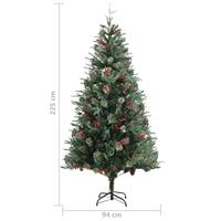 Kerstboom met dennenappels 225 cm PVC en PE groen - thumbnail