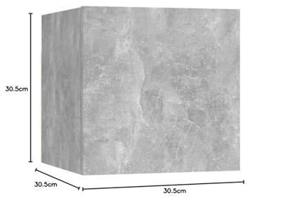 Tv-wandmeubelen 2 st 30,5x30x30 cm betongrijs