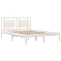 Bedframe massief hout wit 140x190 cm - thumbnail