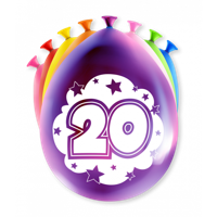 Party Ballonnen 20 Jaar (8st) - thumbnail