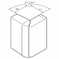Electro Plint buitenhoek verstelbaar Sucupira 80mm - thumbnail