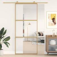 VidaXL Schuifdeur 90x205 cm helder esg-glas en aluminium goudkleurig - thumbnail