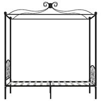 Hemelbedframe metaal zwart 90x200 cm - thumbnail