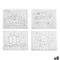 Canvas Pincello Hout Stof 8 Stuks - thumbnail