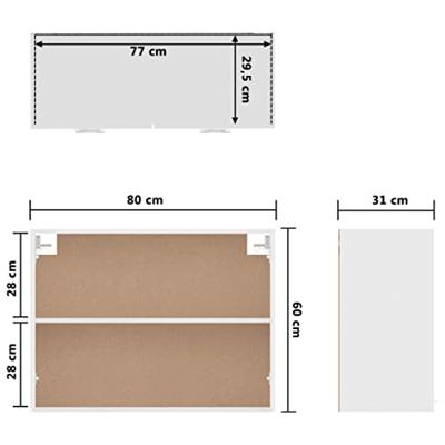 VidaXL Bovenkast lyon 80x31x60 cm bewerkt hout wit VidaXL Bovenkast lyon 80x31x60 cm bewerkt hout wit