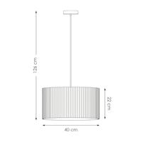 Scandinavische stijl Hanglamp - Corduroy Lampenkap - Cilinder - Wit - ø40 x 126 cm - E27 Fitting - Geschikt voor Woonkamers en slaapkamers - Inclusief 1 meter kabel - thumbnail