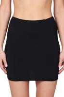 Korte onderrok dames- 40 CM - Gladde onderrok - wit - zwart - huidskeur - thumbnail