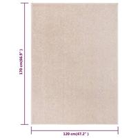 VidaXL Vloerkleed kortpolig 120x170 cm donkerbeige - thumbnail