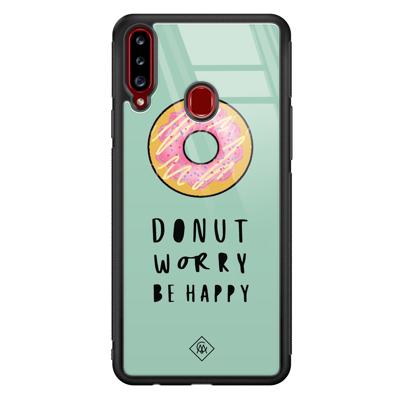 Samsung Galaxy A20s glazen hardcase - Donut worry