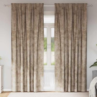 VidaXL Velvet gordijnen 2 pcs champagne 225 x 140 cm fluweel VidaXL Velvet gordijnen 2 pcs champagne 225 x 140 cm fluweel