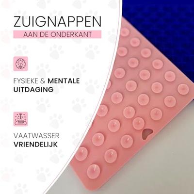 Eat Slow Live Longer Lick Mat Cross Roze