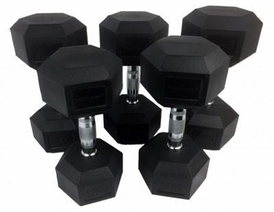 Tunturi Rubber Dumbbell Set | Dumbellset | 12-20 kg (5 sets - 12/14/16/18/20kg)