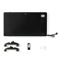 Nedis htpl20fbk glazen paneel convectorkachel thermostaat lcd-scherm 2 warmtestanden staand / wandmontage 2000 w zwart - thumbnail
