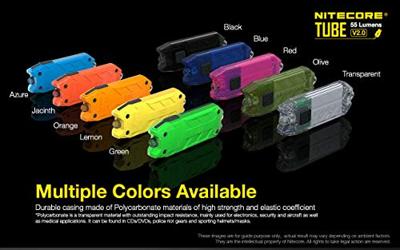 NiteCore Tube 2.0, schwarz Zaklamp werkt op een accu 55 lm 10 g