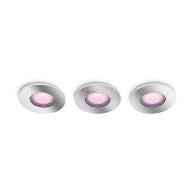 Philips InbouwspotsHue Xamento - White and color set van 3 RVS spots - 929003074801