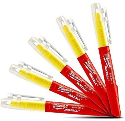 Milwaukee Accessoires inkzall markers fluo geel - 5pc. - 48223201