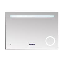 Best Design Badkamerspiegel Linet LED Verlichting 80x70 cm met Klok en Vergroting - thumbnail