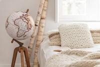 J-Line Kussen Gebreid Acryl Wit - thumbnail