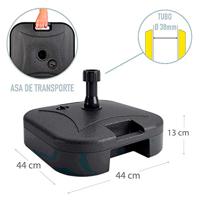 Voet voor Parasol Aktive 44,5 x 12,5 x 44,5 cm Zwart Plastic - thumbnail