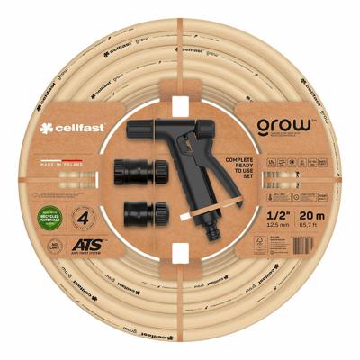 Slangset met accessoires Cellfast Grow 20 m Polyester PVC Polyethyleen Polypropyleen Ø 12 mm Beige (20 m)