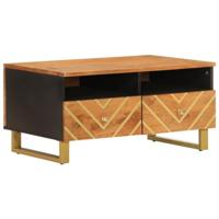 Salontafel 80x54x40 cm massief mangohout bruin en zwart - thumbnail