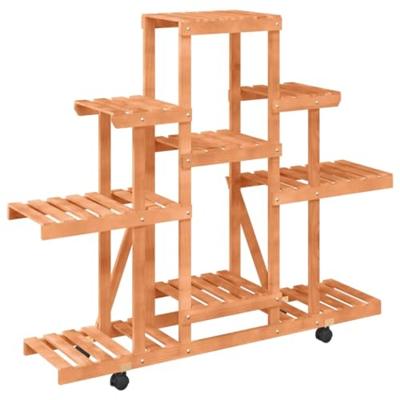 VidaXL Plantenstandaard met wielen 110x25x101 cm massief vurenhout