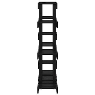 VidaXL Plantenstandaard 104,5x25x109,5 cm massief grenenhout zwart VidaXL Plantenstandaard 104,5x25x109,5 cm massief grenenhout zwart