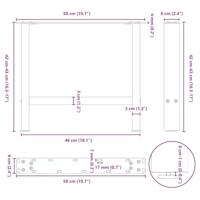 Salontafelpoten 2 st 50x(42-43) cm staal naturel - thumbnail