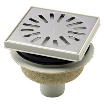 Doucheput Aquaberg ABS Vloerput Opzetstuk Bezand RVS Rooster Onderuitlaat 50mm Verstelbaar 146x146mm PPC Reukafsluiter Reukslot 50mm